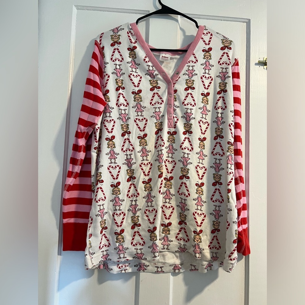 Hanna Andersson Cindy Lou Who candy cane pajama top